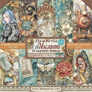 Набор бумаги для скрапбукинга Stamperia SBBL148 "SIR VAGABOND IN FANTASY WORLD", 30,5х30,5 см